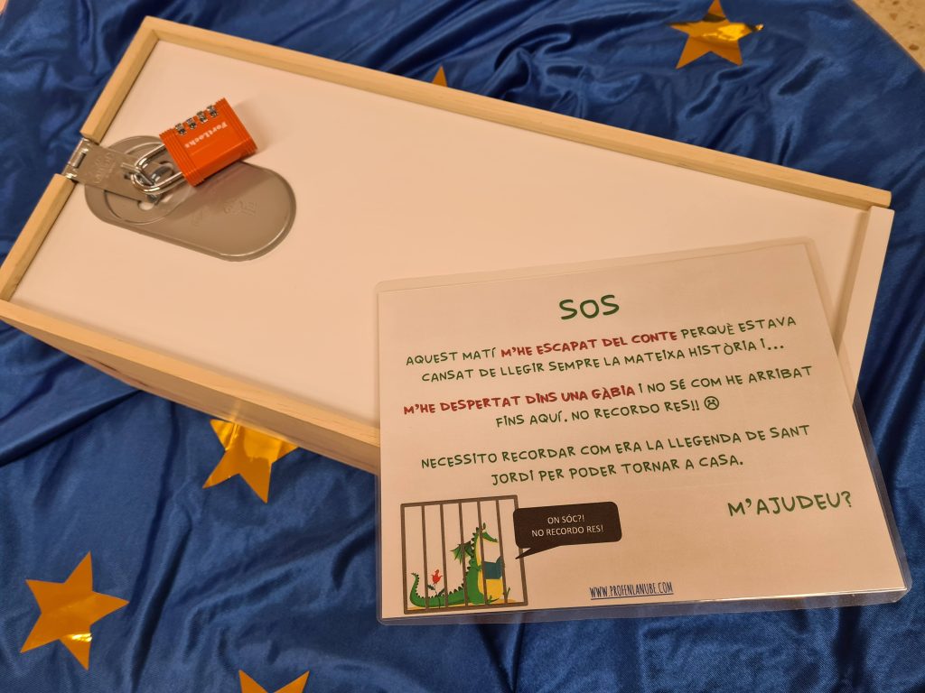 Caja de Escape Room o Breakout educativo con nota narrativa